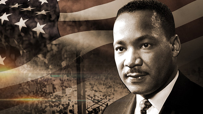 مارتین لوتر کینگ جونیور رهبر جنبش حقوق مدنی آمریکاییهای آفریقایی تبار بود