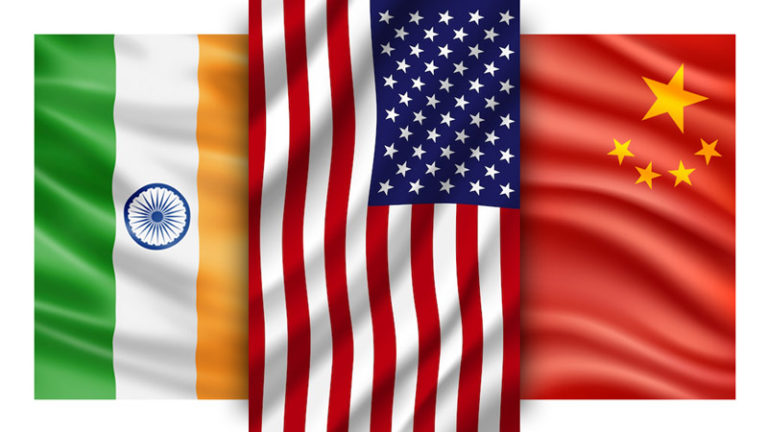 پرچم ایالات متحده آمریکا و هند و چین