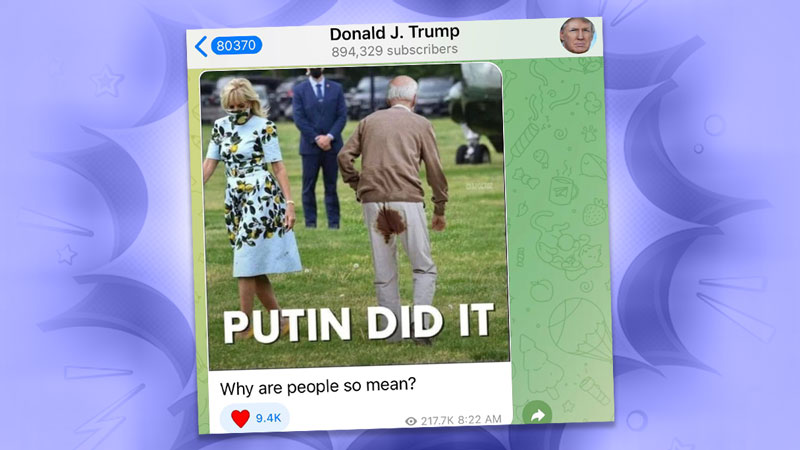کانال تلگرام دونالد جی ترامپ - ترس جو بایدن از پوتین