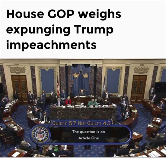 House GOP weighs expunging Trump impeachments - Jan 2023