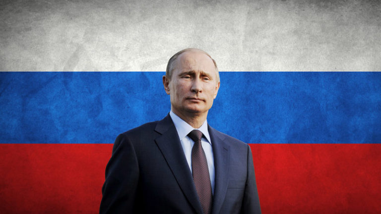 پرچم روسیه ولادیمیر پوتین
