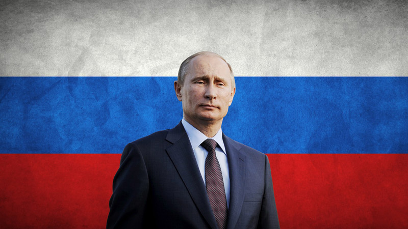 پرچم روسیه ولادیمیر پوتین