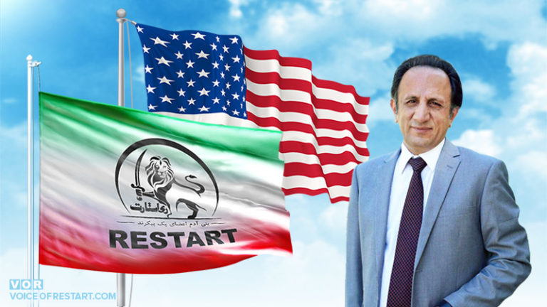 Seyed Mohammad Hosseini, Leader of RESTART Opposition & The United States of America (USA) Flags