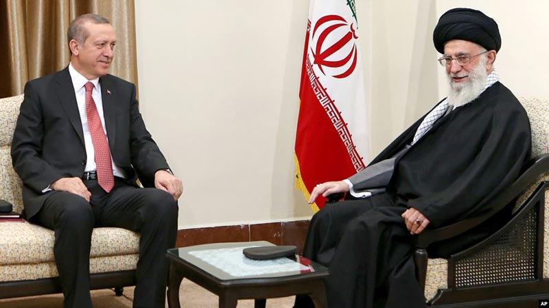 Ali Khamenei Leader of Iran terrorist regime and Recep Tayyip Erdoğan President of the Islamic Republic of Turkey