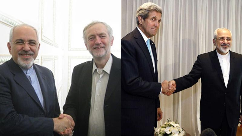 Jeremy Corbyn - John Kerry - Mohammad Javad Zarif