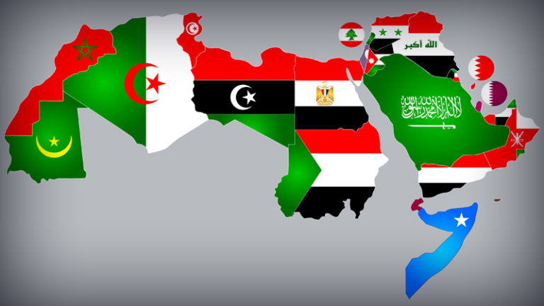Arab countries flags maps